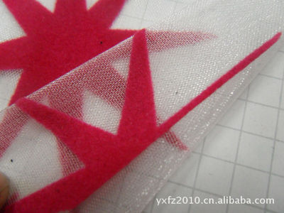 【05紅絨圣誕星柯根紗底工藝植絨,玫瑰紅植絨紗-任嬋嬋億鑫加工】價(jià)格,廠家,圖片,無紡布/非織造布,任嬋嬋-