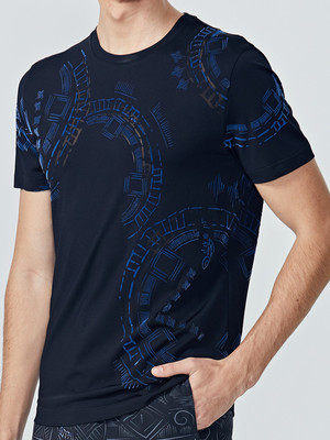 【19春夏新款】VERRI/VERRI植絨與燒花工藝的結(jié)合,花型獨(dú)特,簡約大氣時(shí)尚休閑短袖士T恤-男士短袖T恤