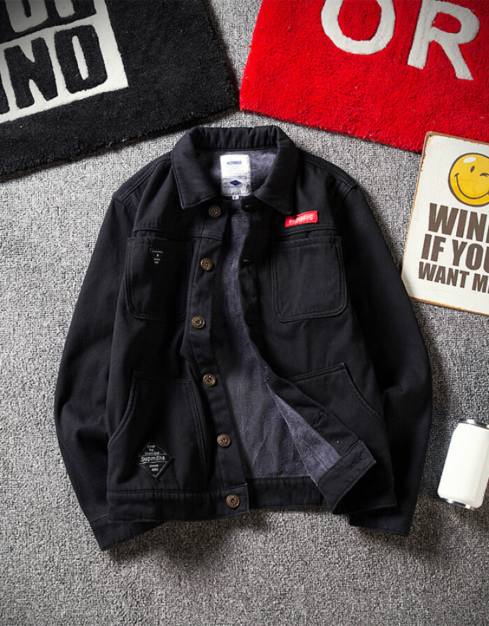 古萊登 2017春秋迷彩夾克男士加絨大碼休閑牛仔春裝外套韓版潮流學(xué)生男裝 迷彩加絨 XL